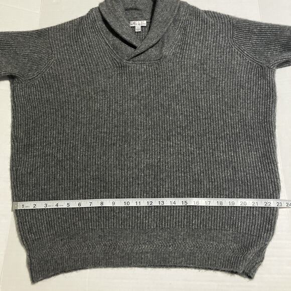 Mens Peter Millar Long Sleeve Sweater Collar Elbow Pads Wool Yak Cashmere Gray L - Picture 9 of 14